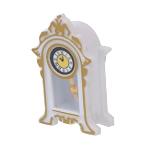 GARVALON Puppenhaus Miniatur Vintage Standuhr Maßstab 1:12 Harz Material Mini Pendel Tischuhr Dekoratives Wohnaccessoire von GARVALON