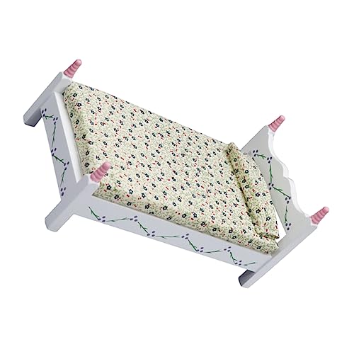 GARVALON Miniatur Einzelbett Für Puppenhaus Kreatives Mini öbel Accessoire Für Schlafzimmer Ideale Ergänzung Für Miniaturhäuser Und Spielwelten Hochwertige Verarbeitung Und von GARVALON