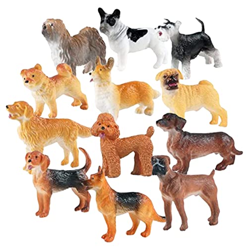 GARVALON 12-in-1 Hund Ornament Set Miniatur Figuren Realistische Hund Figurine Ornamente Für von GARVALON