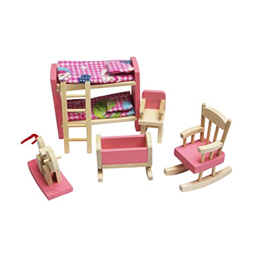 GARVALON Miniatur Puppenhaus öbel Set Aus Kinderzimmer Schlafzimmer Für Puppenhaus Inklusive Und Niedrigbett Ideal Für Kreatives Und Familienfreude von GARVALON