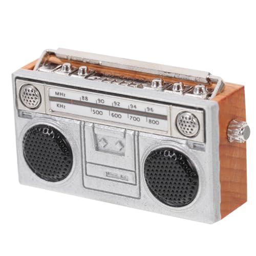 GARVALON Miniatur Retro Radio Modelle Spielzeug Desktop Ornament Mini Dekorationen Simuliertes Radio Spielhaus Zubehör Miniatur Radio Modellierung Kunsthandwerk Mini Radio von GARVALON