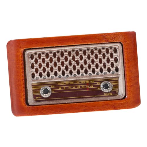 GARVALON Miniatur-Retro-Radio Vintage Radio Retro radios miniaturmodelle Miniatures wohnraumdeko Mini-Retro-Radio-Statuen Mini-Radio-Schmuck Mini-Radiomodelle Mini-Radiofiguren Holz Brown von GARVALON