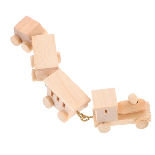 GARVALON Kinder Spielzeug Kinderspielzeug Miniatur Zug Dekoration Für Puppenhaus DIY Mini Zug Für Kinderzimmer Holzspielzeug Festliche Dekoration Geschenkidee Für Ab 3 Jahren von GARVALON