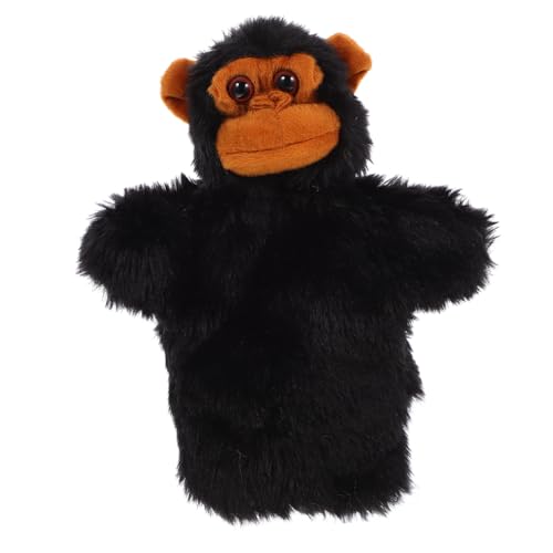 GARVALON Orang-utan-tierhandpuppe Geschichtenerzählpuppen Für Kleinkinder Handpuppen Für Babys Von 6-18 Monaten Geschichte Erzählende Marionette Plüsch Handpuppe Pp Baumwolle Black von GARVALON