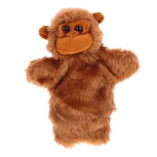 GARVALON Orang-utan-tierhandpuppe Tierische Handpuppe Geschichtenerzählpuppen Für Kleinkinder Handpuppe Spielzeug Handpuppen Geschichte Erzählende Marionette Bär Handpuppe Plüsch Brown von GARVALON