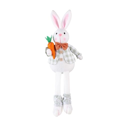 GARVALON Osterhase Kaninchen Figur hasenfiguren Hasenfigur Plüsch Ostern Niedliches Kaninchen Hasenpuppen-Ornamente Hasen-Kuscheltiere Häschen-Desktop-Ornamente Stoff Green von GARVALON