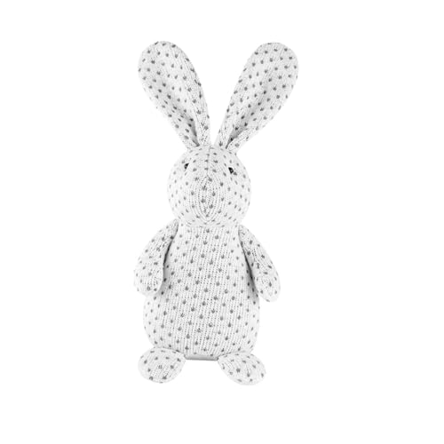 GARVALON Osterhase hasenfiguren teigroller Ostern Easter Presents dekoracje wielkanocne ausgestopfter Hase lustiges Kaninchen Kaninchenfiguren Verzierung für Ostern Stoff Weiß von GARVALON