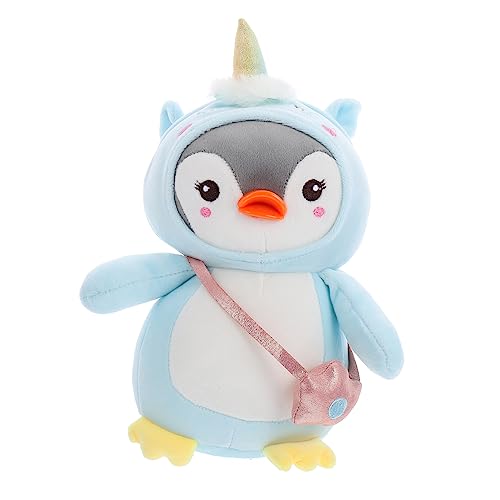 GARVALON Pinguin-Puppe Spielzeug Pinguin plüschtier Geburtstagsgeschenke Schlafzimmer Dekoration Pinguin-Plüschtier Plüschkissen babygeschenke Plüschpuppe Kinderpuppe Daunen Baumwolle Blue von GARVALON