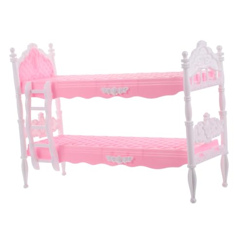 GARVALON Prinzessin Puppenbett Puppenmöbel Bett Minibetten Babybett Für Puppen Puppenhausbett Miniatur-puppenstubenbett Kleines Puppenbett Möbel Für Babypuppen Spielzeugbett Plastik Rosa von GARVALON