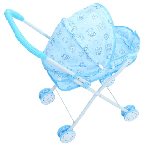 GARVALON Puppenwagen Spielzeug für Kinder kinderspielzeug puppenkutsche Kinderwagen für Rollenspiele pupenwagen Spielzeug-Kinderwagen für Kinder Kleinkind-Kinderwagen Oxford-Stoff Sky-Blue von GARVALON