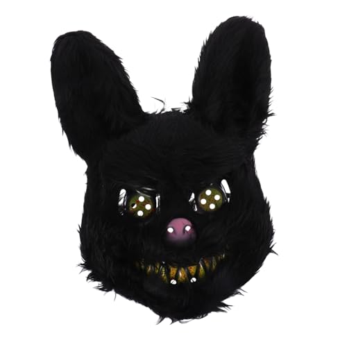 GARVALON Schwarze Halloween Rabbit Maske Lustige Cosplay Maske Für Halloween Feiern Und Partys üsch Kostümzubehör von GARVALON