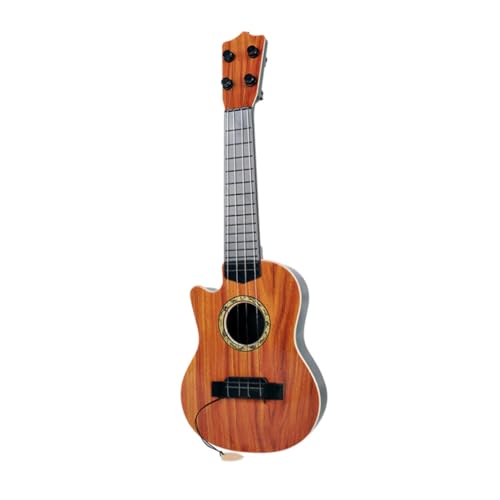 GARVALON Simulation Gitarre Kinderspielzeug Ukulele Spielzeuggitarre Für Kleinkinder Kindermusical, Das Gitarre Spielt Simulierte Gitarre Mini-Spielzeug Ukulelen Für Kinder Plastik Brown von GARVALON