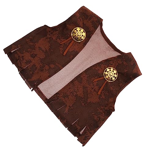 GARVALON Unisex-Weste für Kinder Cosplay-Kostüme für Jungen Jungenkleidung Kostümzubehör Rollenspielkostüm Halloween Costume Halloween Kleidung Partyweste Rollenspielweste Gestrick Brown von GARVALON