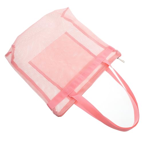 GARVALON aufbewahrungssack Storage Pockets Bag for travel Big Bags Netz-Aufbewahrungstasche für die Reise Strandtasche zur Aufbewahrung tragbare Strandtasche große Strandtasche Nylon Rosa von GARVALON