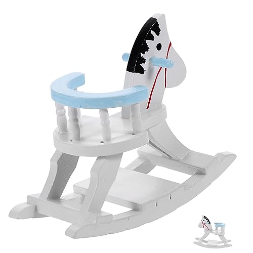 GARVALON holzspielzeug für miniaturhaus Kid Toys Toys Puppenhauszubehör Miniaturen Möblierung Puppenhausmöbel und Zubehör Puppenhaus-Pferdestuhl hölzern Blue von GARVALON