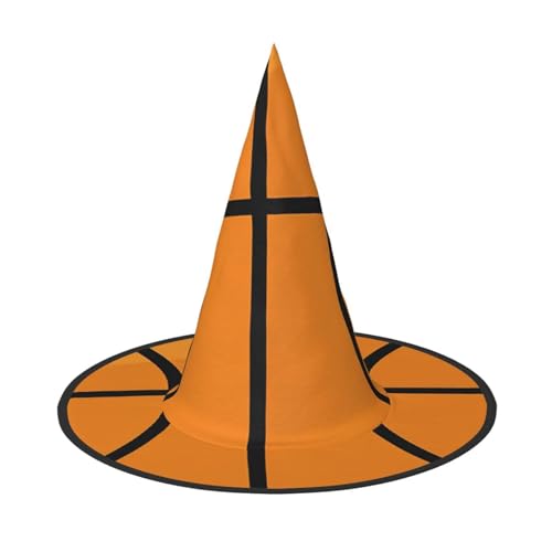 GBCDEDSL Basketball Druck Unisex Halloween Weihnachten Ball Geburtstag Party Karneval Polyester Vollhut Hexenhut Faltbar Leicht Hut von GBCDEDSL