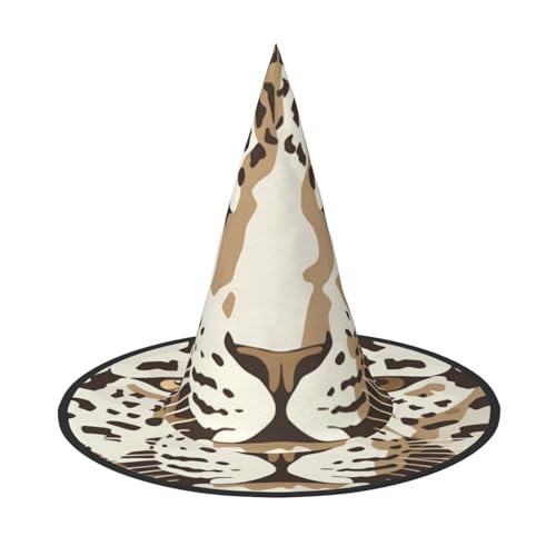 GBCDEDSL Braunes Muster Leopard Unisex Halloween Weihnachten Ball Geburtstag Party Karneval Polyester Vollhut Hexenhut Faltbarer Leichter Hut von GBCDEDSL