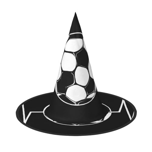 GBCDEDSL I Love Soccer Unisex Halloween Weihnachten Ball Geburtstag Party Karneval Polyester Vollhut Hexenhut Faltbar Leicht Hut von GBCDEDSL