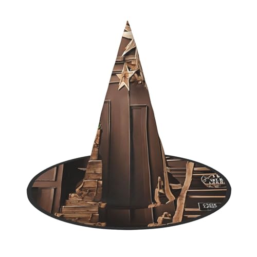 GBCDEDSL Merry Christmas and Happy New Year Unisex Halloween Christmas Ball Birthday Party Carnival Polyester Full Hat Witch Hat Foldable Lightweight Hat von GBCDEDSL