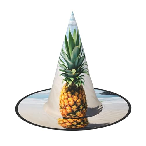 GBCDEDSL Pineapple by The Sea Unisex Halloween Weihnachten Ball Geburtstag Party Karneval Polyester Vollhut Hexenhut Faltbarer Leichter Hut von GBCDEDSL