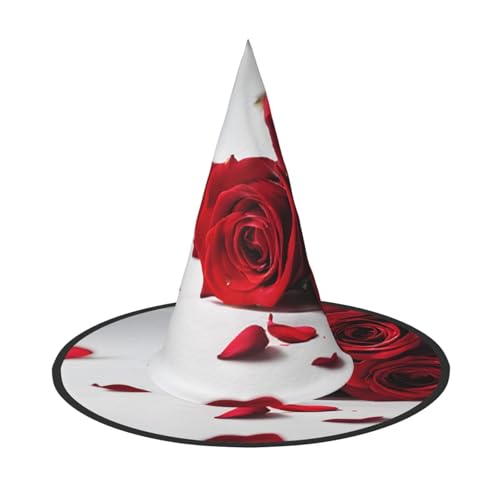 GBCDEDSL Rose Unisex Halloween Weihnachten Ball Geburtstag Party Karneval Polyester Vollhut Hexenhut Faltbar Leicht Hut von GBCDEDSL