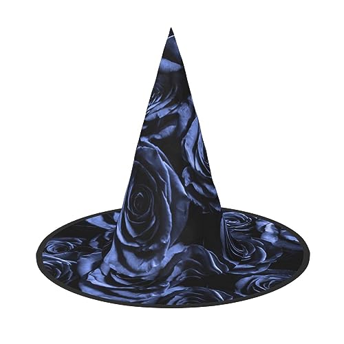 GBCDEDSL Schwarze Rose Unisex Halloween Weihnachten Ball Geburtstag Party Karneval Polyester Vollhut Hexenhut Faltbarer Leichter Hut von GBCDEDSL