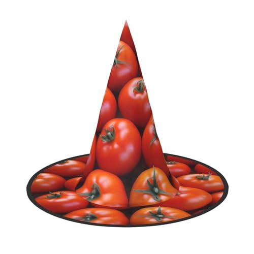 GBCDEDSL Viele Tomaten Unisex Halloween Weihnachten Ball Geburtstag Party Karneval Polyester Vollhut Hexenhut Faltbar Leicht Hut von GBCDEDSL