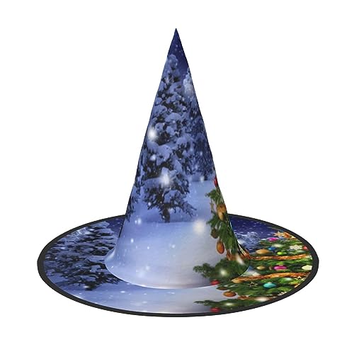 GBCDEDSL Weihnachtsbaum Unisex Halloween Weihnachtskugel Geburtstag Party Karneval Polyester Vollhut Hexenhut Faltbar Leicht Hut von GBCDEDSL