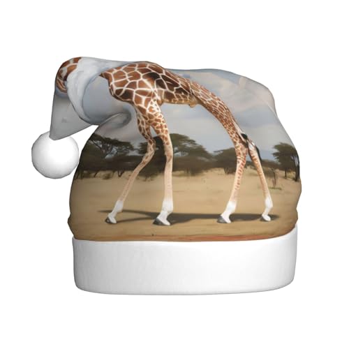 GBCVXZ Giraffe Wolke Plüsch Weihnachtsmütze, Urlaub Party Dekoration Hut, leicht und warm, Weihnachtsmütze, Bühnendekorationshut, Clownmütze, Neujahrsmütze von GBCVXZ