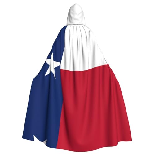 GBCVXZ Kapuzenumhang mit Flagge von Texas, bequemer und elastischer Umhang, Volldruck-Design, perfekt für Halloween-Kostüme und Cosplay-Partys von GBCVXZ