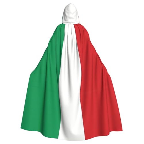 GBCVXZ Kapuzenumhang mit italienischer Flagge, bequemer und elastischer Umhang, Volldruck-Design, perfekt für Halloween-Kostüme und Cosplay-Partys von GBCVXZ