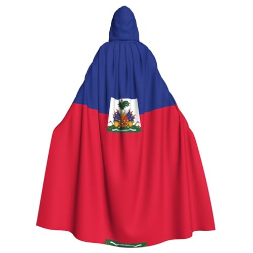 GBCVXZ Umhang mit Haitianischer Flagge, bequemer und elastischer Umhang, Volldruck-Design, perfekt für Halloween-Kostüme und Cosplay-Partys von GBCVXZ