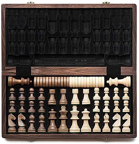 2-in-1-Schach-Set, 38,1 cm, Schach- und Dame-Set, tragbare Aufbewahrung, Schreibtisch-Set, Reisen (Größe: 38 cm) von GBEFUYRDIAHGIUEHH