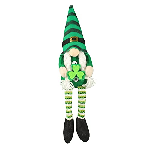 GBEN St. Patrick's Day Plüschtier Frühling Deko Irischer Plüsch Zwerg Zwerg-Puppe Gesichtslose Puppe Kleeblatt Figur Tomte Dekor für St. Patrick's Day Tischdekoration von GBEN