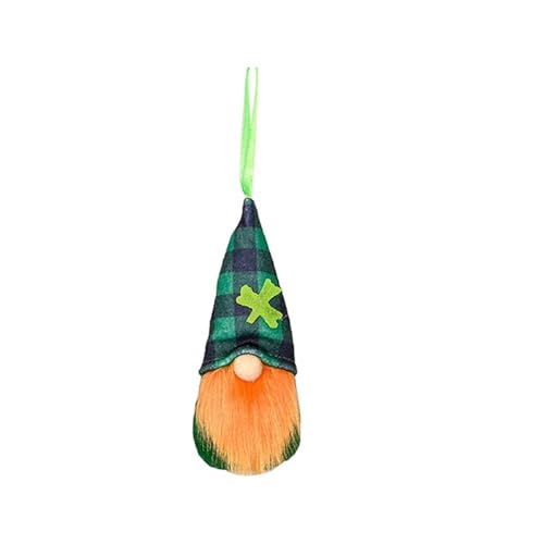 GBEN St. Patrick's Day Puppen Ornamente Schwedisch Zwerge Plüschfigur Deko Zwerg-Puppe Gesichtslose Puppe Figuren Puppe mit Kleeblatt Deko für St. Patrick's Day Tischdekoration von GBEN