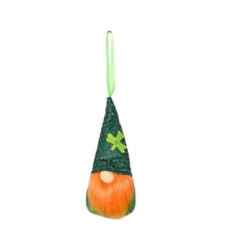 GBEN St. Patrick's Day Puppen Ornamente Schwedisch Zwerge Plüschfigur Deko Zwerg-Puppe Gesichtslose Puppe Figuren Puppe mit Kleeblatt Deko für St. Patrick's Day Tischdekoration von GBEN