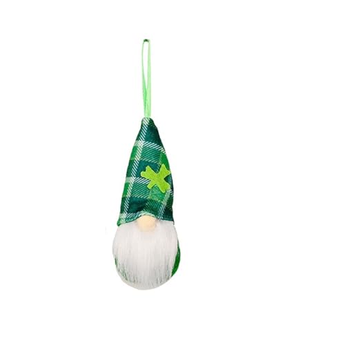 GBEN St. Patrick's Day Puppen Ornamente Schwedisch Zwerge Plüschfigur Deko Zwerg-Puppe Gesichtslose Puppe Figuren Puppe mit Kleeblatt Deko für St. Patrick's Day Tischdekoration von GBEN