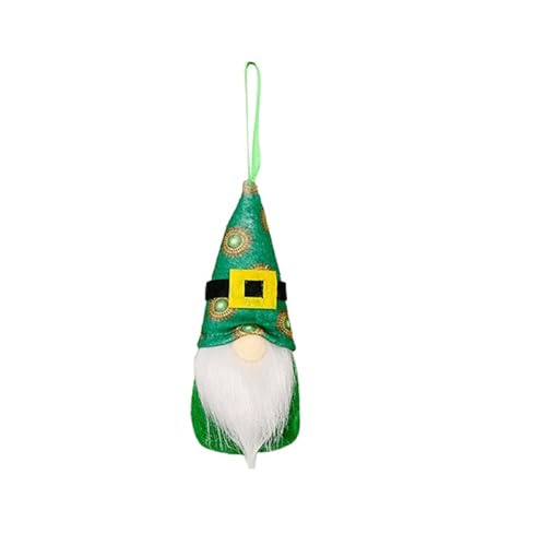 GBEN St. Patrick's Day Puppen Ornamente Schwedisch Zwerge Plüschfigur Deko Zwerg-Puppe Gesichtslose Puppe Figuren Puppe mit Kleeblatt Deko für St. Patrick's Day Tischdekoration von GBEN