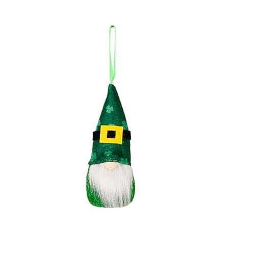 GBEN St. Patrick's Day Puppen Ornamente Schwedisch Zwerge Plüschfigur Deko Zwerg-Puppe Gesichtslose Puppe Figuren Puppe mit Kleeblatt Deko für St. Patrick's Day Tischdekoration von GBEN