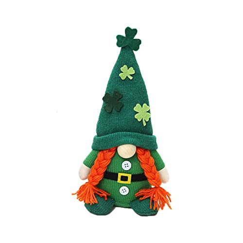 St. Patrick's Day Frühling Deko Irischer Plüsch Zwerg Grün Figuren Zwerge Stofftierpuppe Kleeblatt Handgemachte Für Irish Festival Grün Deko Figuren von GBEN