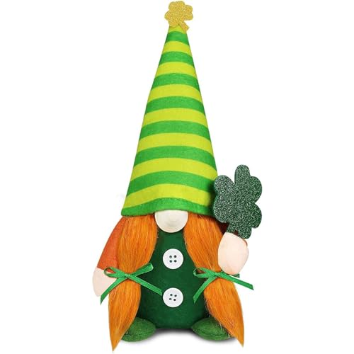 St. Patrick's Day Frühlingsdeko Grüner Glück Irischer Figuren Schöne Figuren Puppe mit Kleeblatt Deko Handgemachte Frühling Zwerg Dekoration St. Patrick's Day Wichtel von GBEN