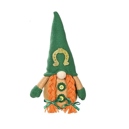 St. Patrick's Day Gesichtslose Plüsch Puppe Niedliche Stofftier Kuscheltier Plüsch Puppe Kleeblatt Figur Dekorationen für Cafe Küche Home Office Dekorationen von GBEN