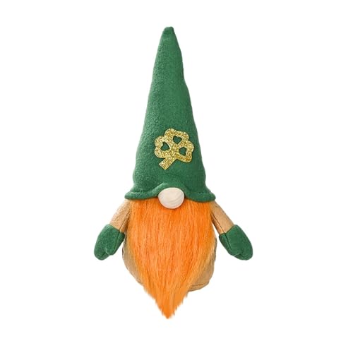 St. Patrick's Day Irish Day Plüsch Zwerg Puppe Grün Figuren Zwerge Stofftierpuppe Kleeblatt Zwerg Plüsch Puppe Handgemachte Frühling Zwerg Dekoration von GBEN