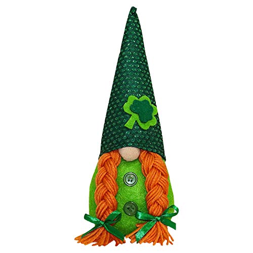 St. Patrick's Day Plüschtier Frühling Irischer Deko Grün Figuren Zwerge Stofftierpuppe Frühling GNOME Ornamente Handgemachte Frühling Zwerg Dekoration von GBEN