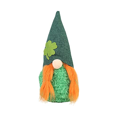 St. Patrick's Day Plüschtier Frühlingsdeko Grüner Glück Shamrocks Figur Irischer Figuren Puppe mit Kleeblatt Deko St. Patrick's Day Deko Accessories von GBEN