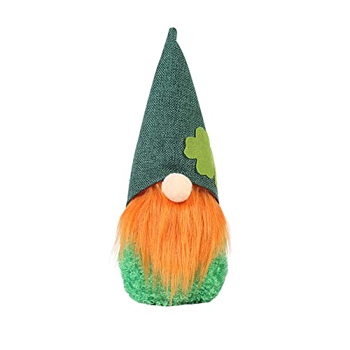 St. Patrick's Day Plüschtier Frühlingsdeko Grüner Glück Shamrocks Figur Irischer Figuren Puppe mit Kleeblatt Deko St. Patrick's Day Deko Accessories von GBEN