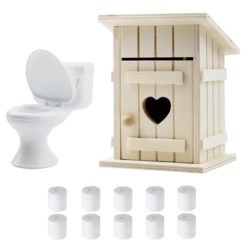 GD HUA 3 PCS Puppenhaus Badezimmer Zubehör, Miniatur Puppenhaus Zubehör, Miniatur Toilettenpapier, Miniatur Toilettenhäuschen, Wichtel Toilette, Puppenhaus Badezimmer Deko von GD HUA