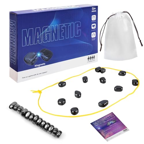 GD HUA Magnetic Schachspiel, Schachbrett Magnetisch, Magnet Spiel mit Spielseil, Puzzle Checkers Spiel, Magnetische Kriegsspiele Tragbares Schachbrett-Party für Familientreffen (20-Magnete/Seil) von GD HUA