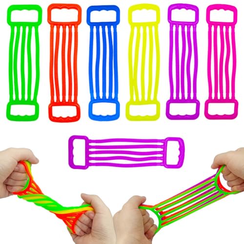 15 Stück Bunte Stretchy String Spielzeug Anti Stress Spielzeug Stretchy Strings Sensorische Fidget Spielzeug Dehnbare Schnüre Sensorik-Training und Fingerübunge für Kinder Erwachsene von GDFJBG