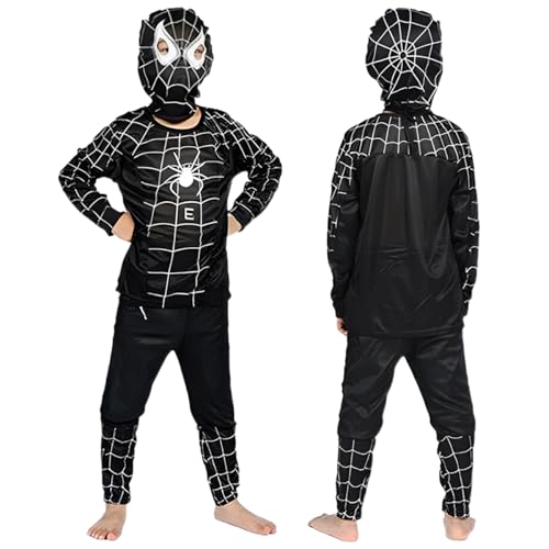 GDFJBG 3PCS Anime Cosplay Kostüm, Jungen V-enom Kostüm, 3D Anime Anzug Suit Dress up für S-uperhelden Kostüme Cosplay Kostüm für Kinder Jumpsuit für Halloween Karneval Cosplay Größe 120 von GDFJBG